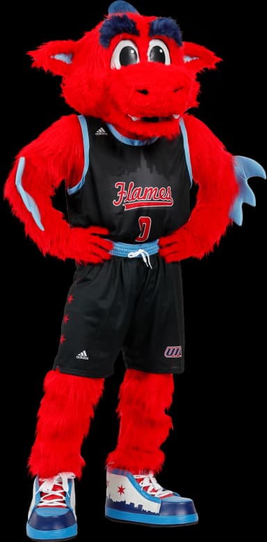 Sparky the UIC Flames mascot